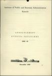 Evening Programme 1960-1961 by Institute of Public and Business Administration, University of Karachi