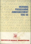 Morning Program Announcement 1985-86