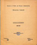 Announcement 1960-61