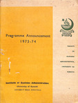 Programme Announcement 1973-74